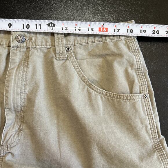 Wrangler Pants Men 38x32 Tan Riggs Workwear Light Weight Rip Stop Cotton Utility - Picture 9 of 11